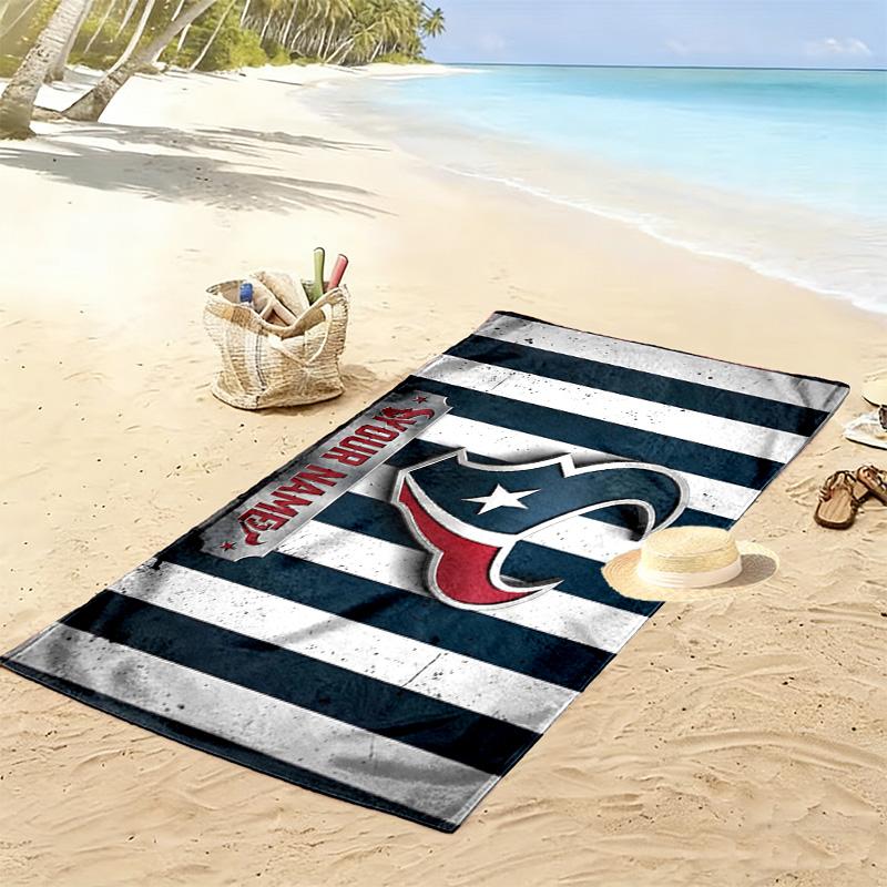 Houston Texans Print Beach Towel, Large Soft Quick Dry Towel for Beach Camping Swimming