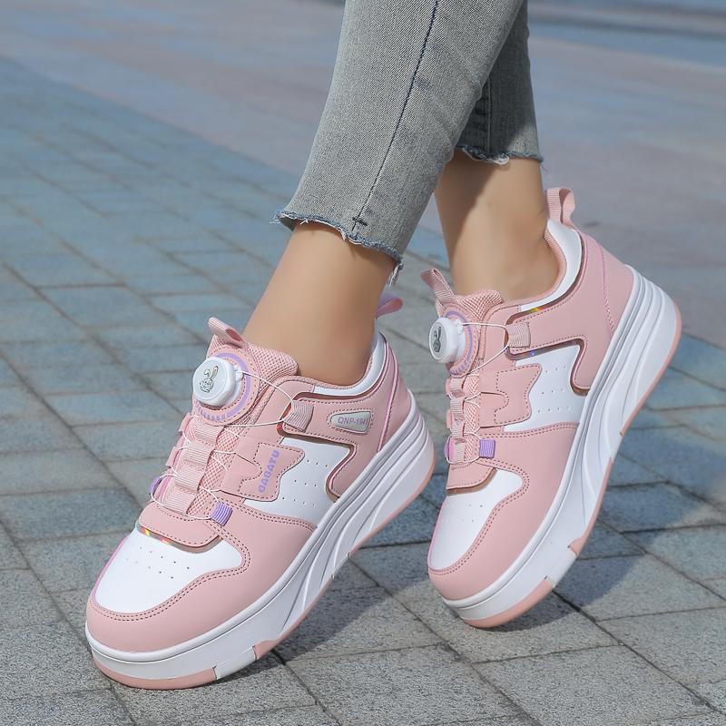 28-42 Boys Roller Skates Shoes Removable Flat Shoes Four Wheels Girls Roller Skates Sneakers for Women Boys Skate Shoes