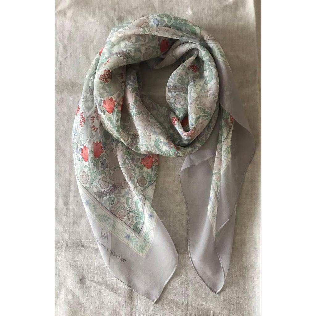 Used V&A William Morris Silk Chiffon Scarf, Victoria and Albert Museum