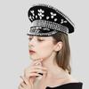 Mit Juwelen besetzte Kapitänsmütze Kristalle Matrosenhut für Disco House Cocktailpartys Urlaub Funkelnde Kristalle für Braut
