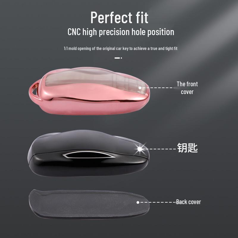 Transparent Soft Rubber Key Case for Tesla Model 3/Y