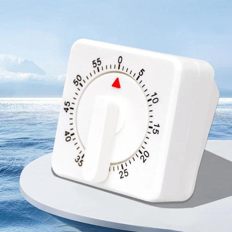 60 Minutes Mechanical Kitchen Timer Square Countdown Alarm Reminder for Cooking Baking Food Preparation Timing Tool