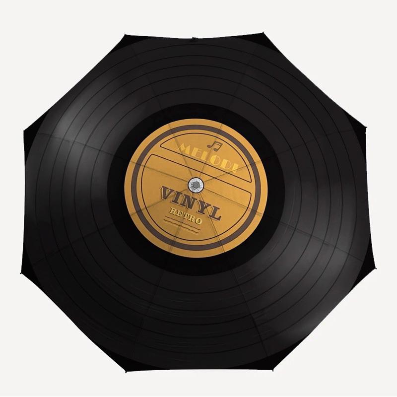 

1pc Melodi Vinyl Themed High-quality Umbrella,Automatic Opening and Closing Umbrella,Multi-functional Umbrella G0811158