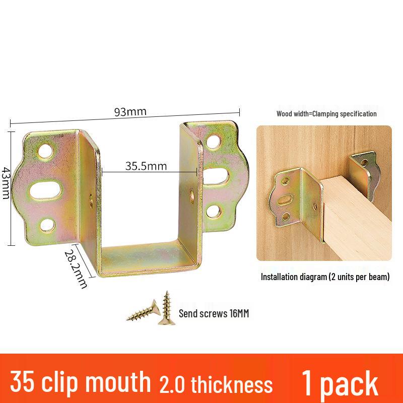 Heavy-Duty Bed Corner Bracket & Hook Fastener Set with Latch and Hinge