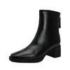 High-heeled short boots women's 2025 ultra-fire boots Merad thick heels autumn and winter new women's medium boots square-headed thin boots