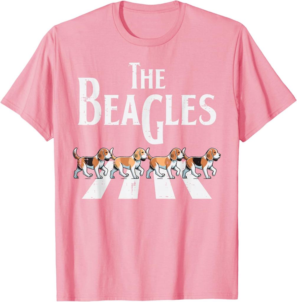 The Beagles Parody Abbey Road Walking Dogs Graphic Tee Casual Cotton TShirt for Men Women