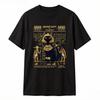 Ancient Egyptian Pharaoh Black Cat Print TShirt Pure Cotton Loose Round Neck Short Sleeve Casual Unisexs and Womens Shirt