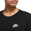 Nike Solid Color Logo Crew Neck T-Shirt Women Tops Black DX7902-010
