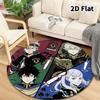 Black Clover Round Area Rug Carpet Rug For Living Room Bedroom Sofa Playroom Decor Nonslip Floor Mat
