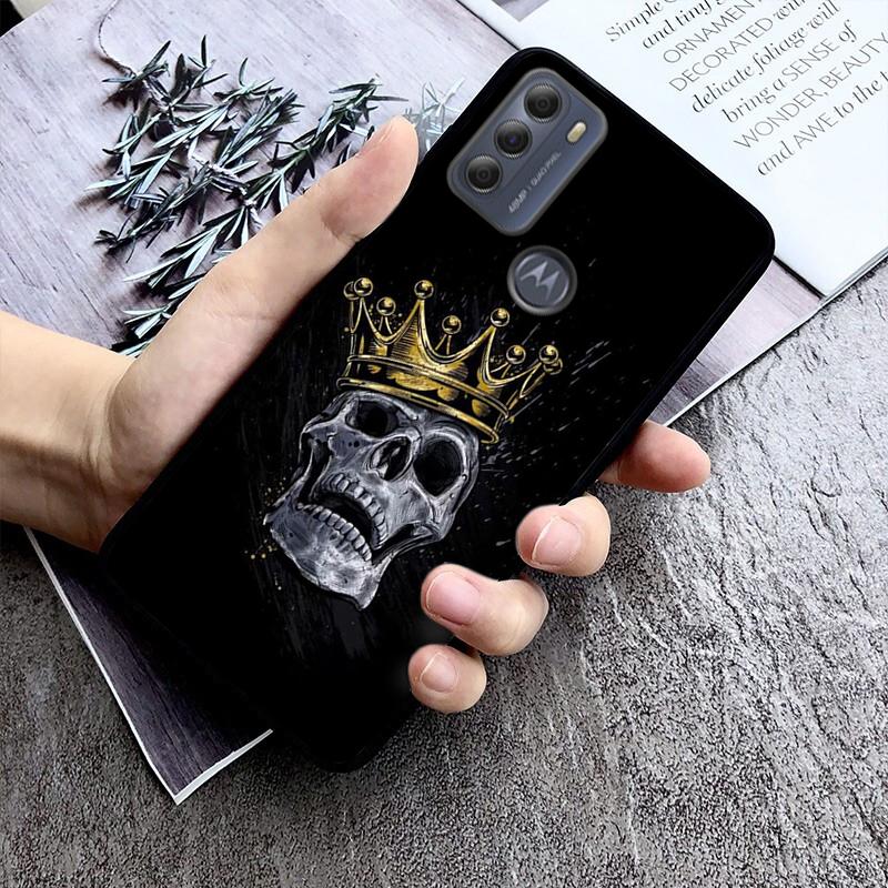 Telefonkasten mit Totenkopf-Motiv für Moto Edge 50 40 Pro Edge 40 30 Ultra Neo Fusion G Power G Stylus G Play E32 E20 E40