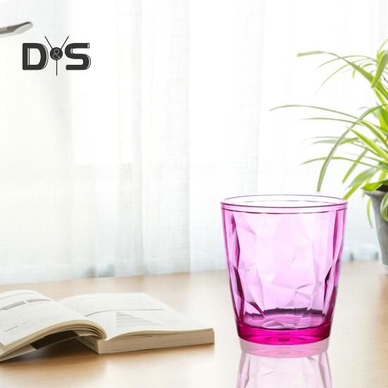 Barevné průsvitné kelímky na vodu 310ml s diamantovým vzorem, nerozbitné, tepelně odolné, bez BPA, stohovatelné sklenice pro domácí večírky a restaurace