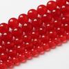 Dark Red Chalcedony Jades Natural Stone 15" Smooth Loose Spacer Beads 4/6/8/10/12mm for Jewelry Making DIY Bracelets Charms Accessories
