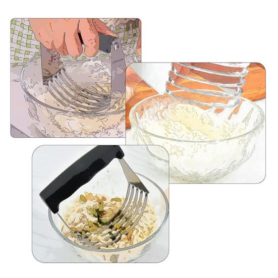 Stainless Steel Dough Blender Mixer Cream Flour Mixer Egg Powder Beater Rammer Multi-Purpose Kitchen