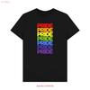 PREMIUM OFFIZIELLES Rainbow Pride Schwarzes T-Shirt vintage Gewaschen Weiches Atmungsaktives Oberteil Für Den Alltag Designer-Kleidung Stilvoll