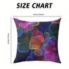 Neon Floral square Jacquard Pillow Cover for Sofa Office Waist Cushion Cover Home Decorative Pillowcase