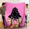 1Pc CardiB Print Flannel Blanket, High Quality Comfortable for All Seasons, Home Decor, Warmth and Comfort, Perfect for Christmas Gifts