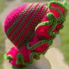 Handmade Knit Bucket Hat for Woman Weaving Ruffled Brim Bucket Hat Adult Teens Winter Cycling Fisherman Hat