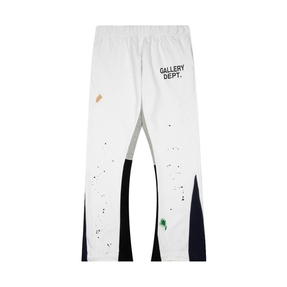 Gallery Dept Pantalon de survêtement décontracté style high street à cordon de serrage, splicing à éclaboussures d'encre peint à la main, légèrement tiré, pantalon de sport ample pour hommes et femmes
