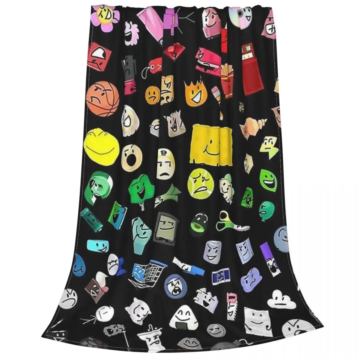 

BFB And TPOT Battle For Dream Island Cartoon Knitted Blanket Flannel Ultra-Soft Throw Blankets for Home Couch Bedspread 75X95CM