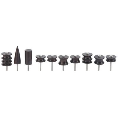 10Pcs Leather Burnisher Pack Wooden Burnishing Tool Electric Slicker Tip Polished Edge Black