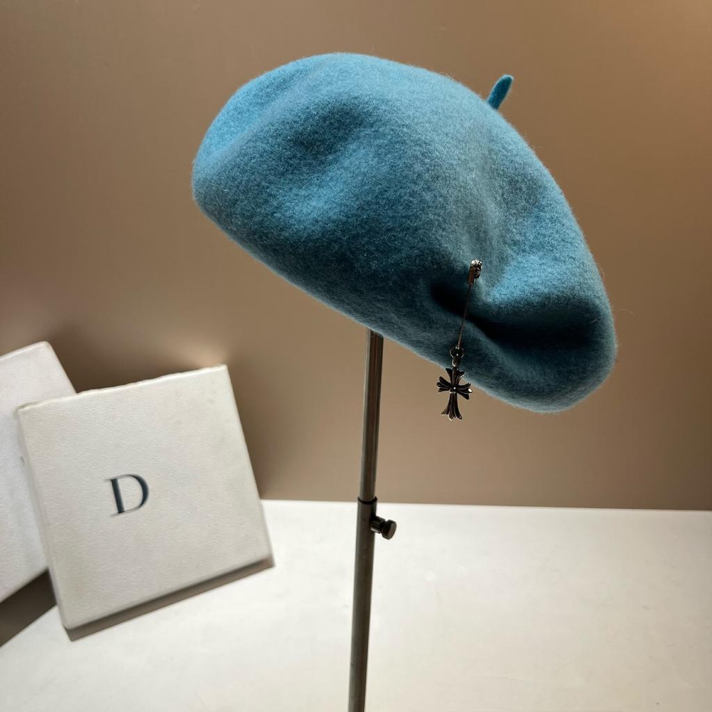 Australian Wool Beret Women'S French Personality Irregular Cross Star Anise Bud Hat Sweet Cool Painter Hat