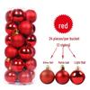 24-teiliges Weihnachtsbaumschmuck-Set: 3cm-8cm Mehrfarbige Plastikkugeln