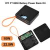 DIY Power Bank Kit 10W 22.5W Fast Charging, No Welding Design with 3x18650 Battery Case, Portable Power Supply Case