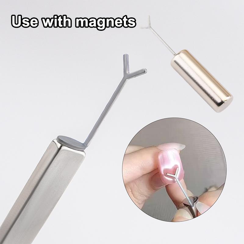 Y-Shaped Nail Magnet Stick Wire Tools For Creating Heart & Ingot Shapes On Nails Love Heart Cat Eye Nail Magnet Art Accessories