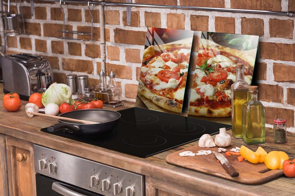 SZKLANA PŁYTA OCHRONNA DO KUCHNI 65x52 PIZZA