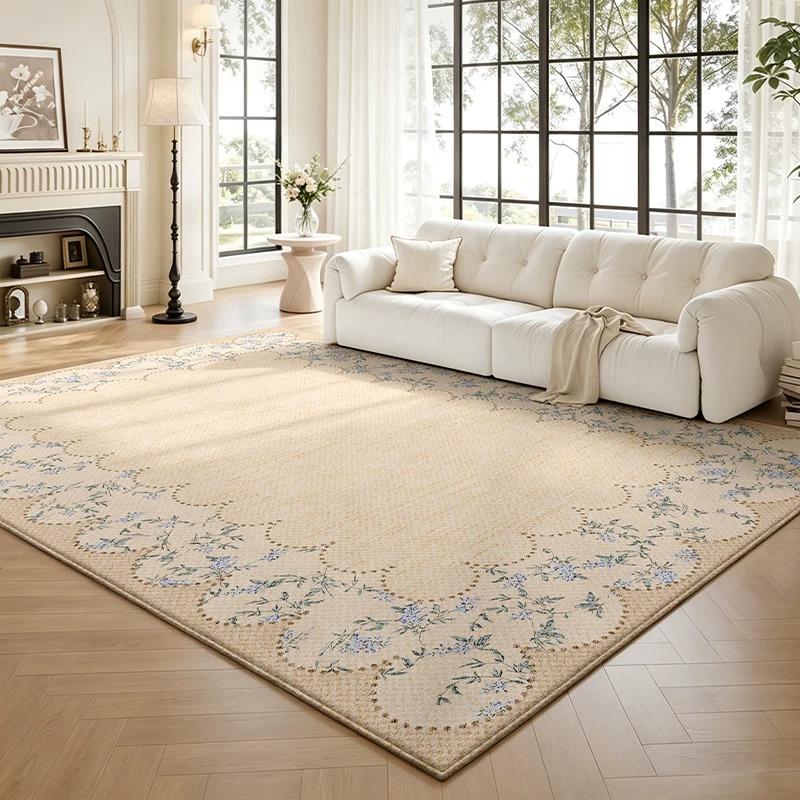 Wabi-sabi Style Floral Living Room Carpet Large Area Floor Mat Soft Short Plush Rug Bedroom Rugs Home Decoration Alfombra Salón