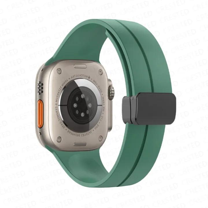 Magnetic Strap For Apple watch ultra band 49mm 45 mm Silicone Bracelet iWatch Series 7 8 se 6 5 3 44mm 45mm 40mm 41mm 42mm 38mm