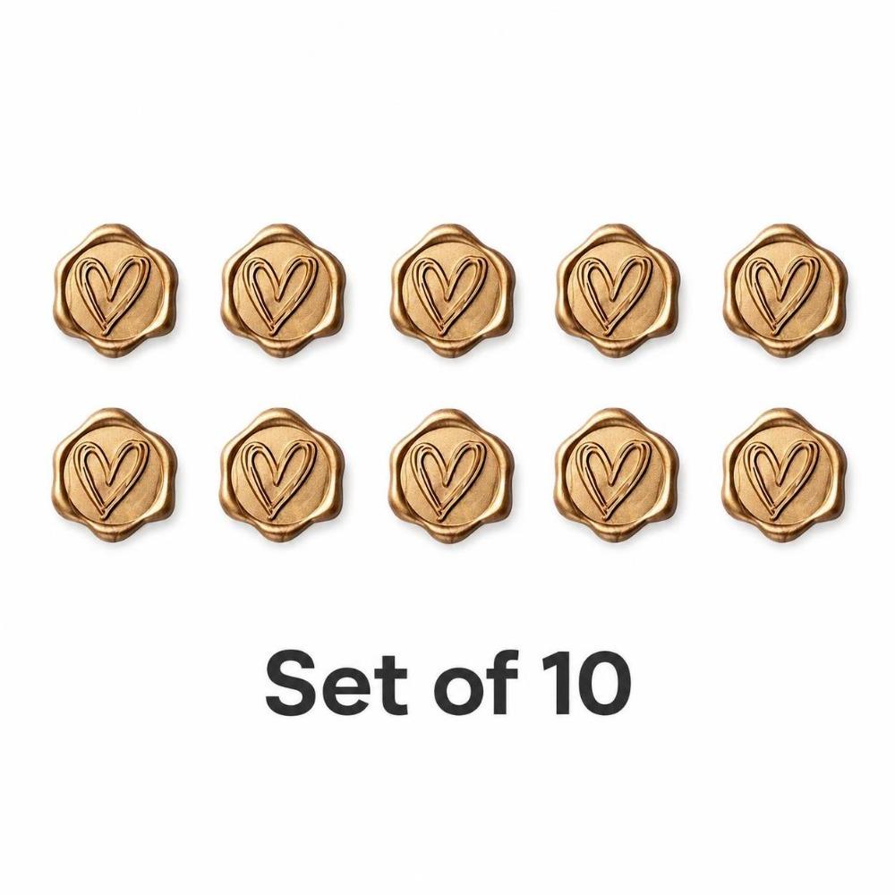 10pcs Vintage Style Wax Stamp Stickers Self-Adhesive Envelope Seal Stickers  Birthday Party