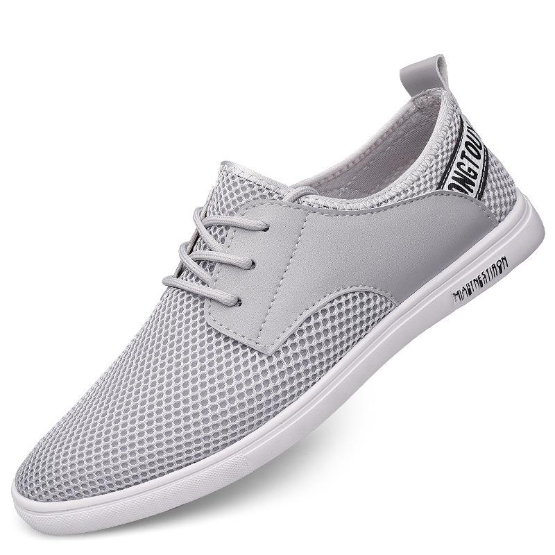 

Мужская повседневная сетчатая обувь для скейтборда дышащая трендовая спортивная сетчатая мужская обувь обувь больших размеров 45 серый