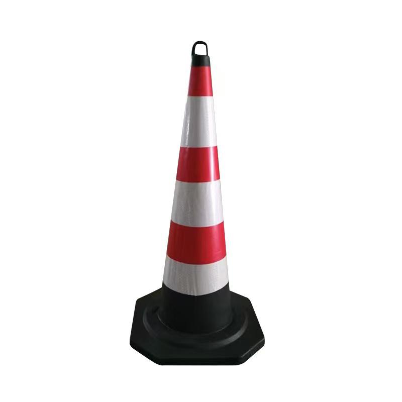 70cm Rubber Traffic Cone with Reflective Stripes, Carrying Handle, Warning Post, Safety Barrier, and 90cm Cone Options.