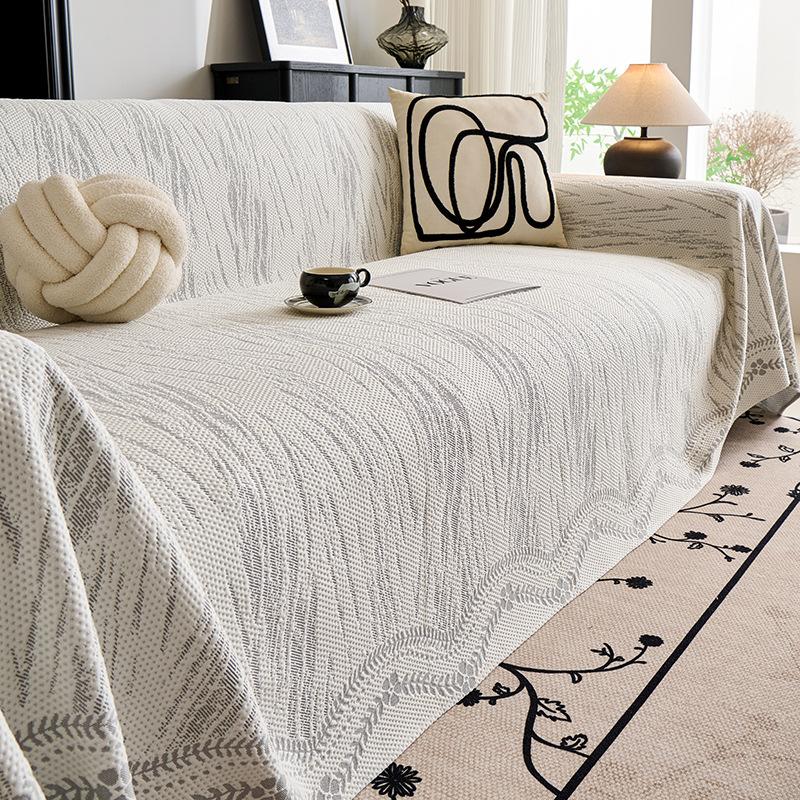 Sofa Cover - Ice Silk Fiber Fabric Cooling Sofa Protector with Floral Pattern, Breathable & Machine Washable, Fit for 1-4 Seater & Sectional Sofas