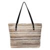 Large Capacity Striped Straw Bag Women's Bag 2025 New Seaside Resort Style Woven Tote Bag Casual Shoulder Bag Trend