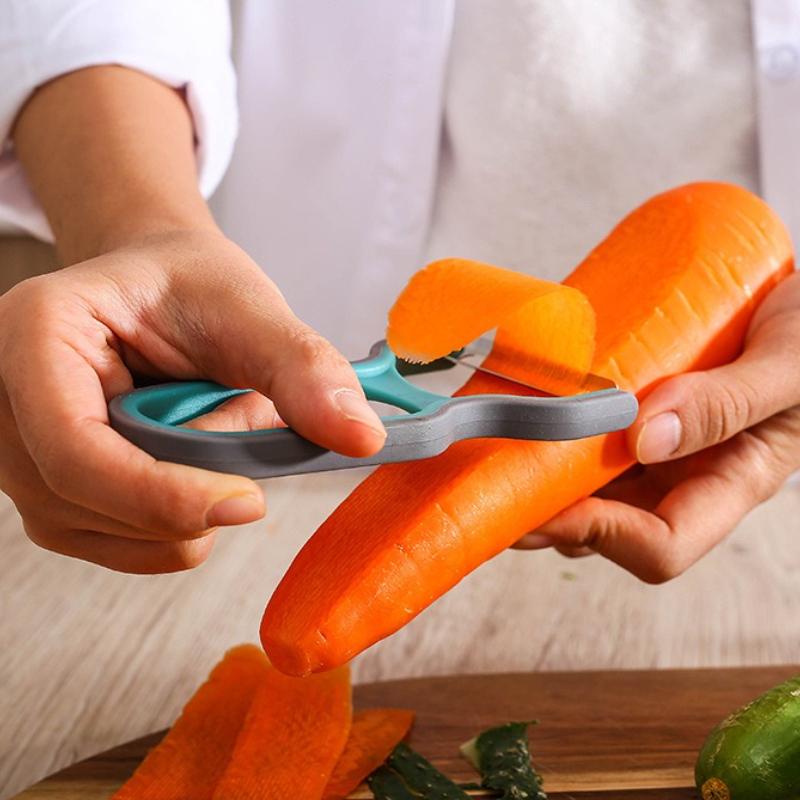 3pcs/set Peeler Stainless Steel Melon Planer, Non-Slip Handle Manual Kitchen Peeling Tool Color Random Kitchen Accessories