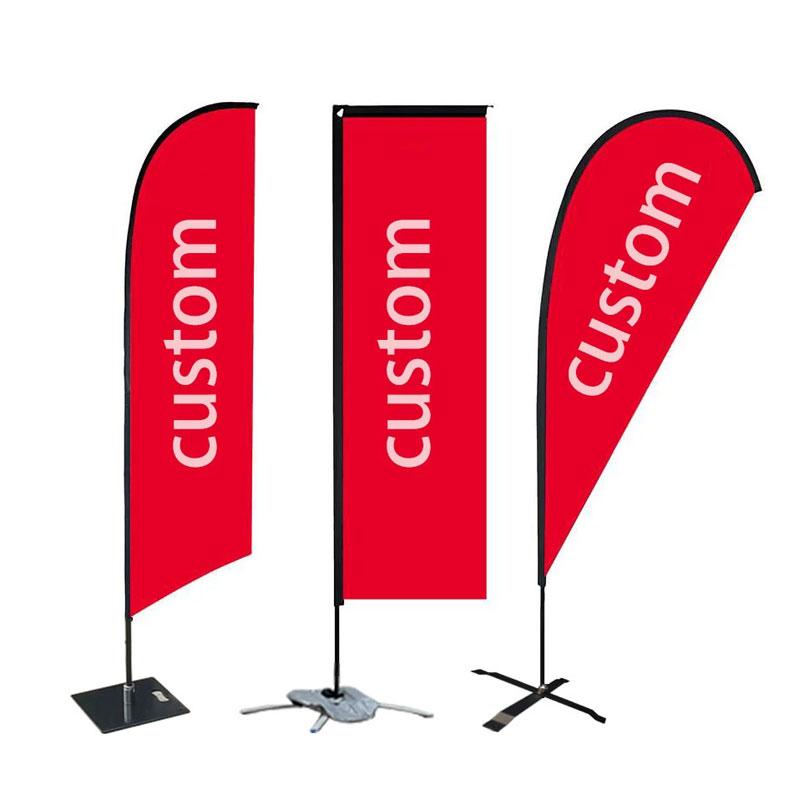 Custom Promotional Beach Flag Banner Flag Kit with Ground Spike Teardrop Flags for Sale (Gray,2.8m) серый