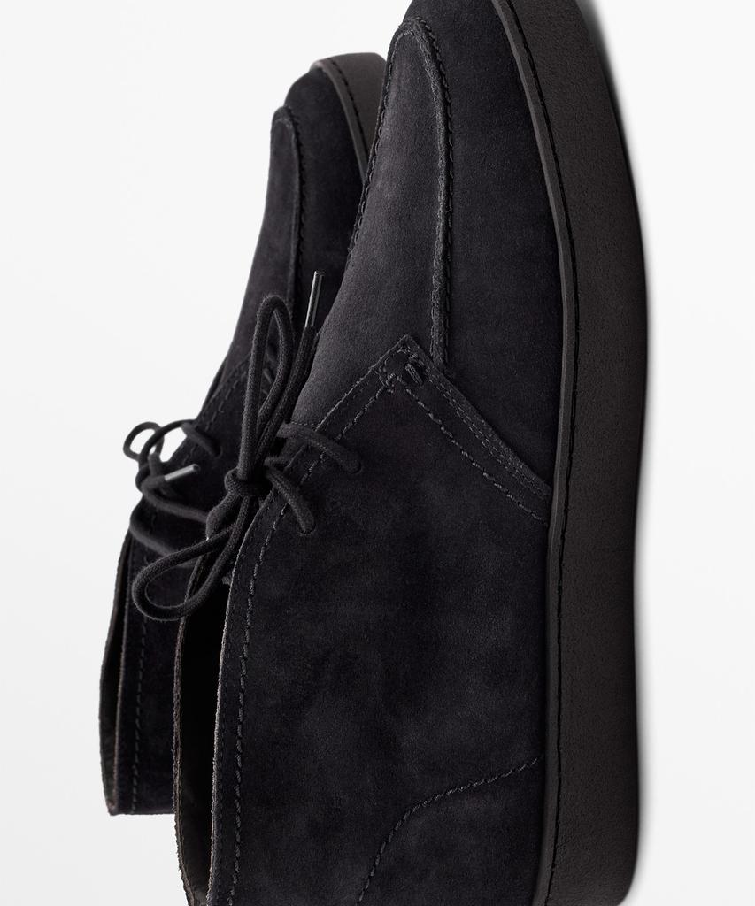Massimo Dutti Split Suede Stitch Detail Bootie Shoes