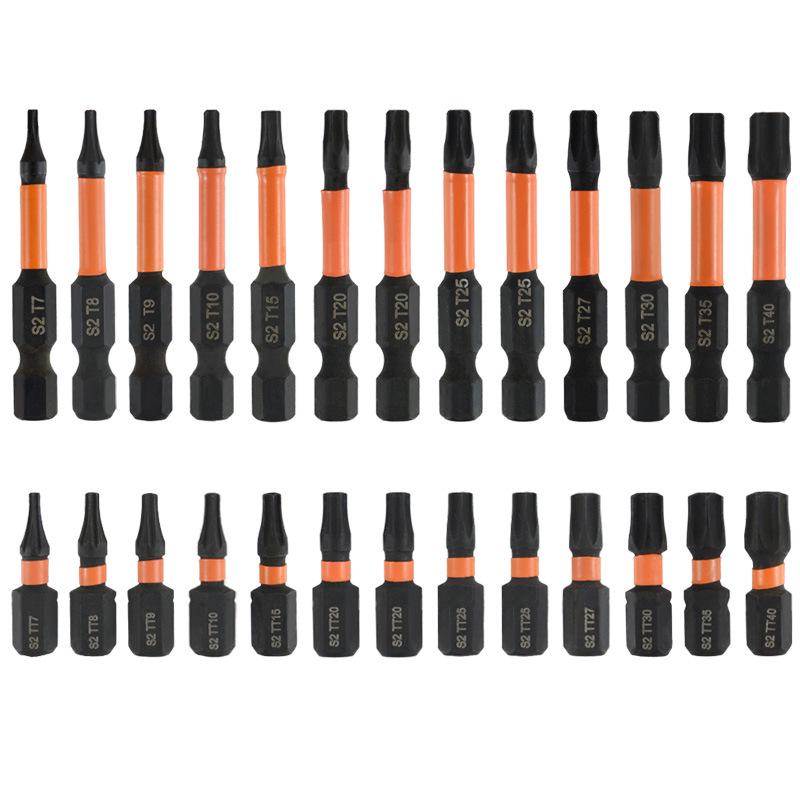 26-teiliges 1/4" Sechskant Schaft Torx Bit Set, 25mm & 50mm, Massiv & Hohl, S2 Legierter Stahl
