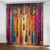 Style Ruffled Pattern Printed Curtains Window Decorations Home Room Curtain Set Of 2 Bohemian Made Polyester Washable