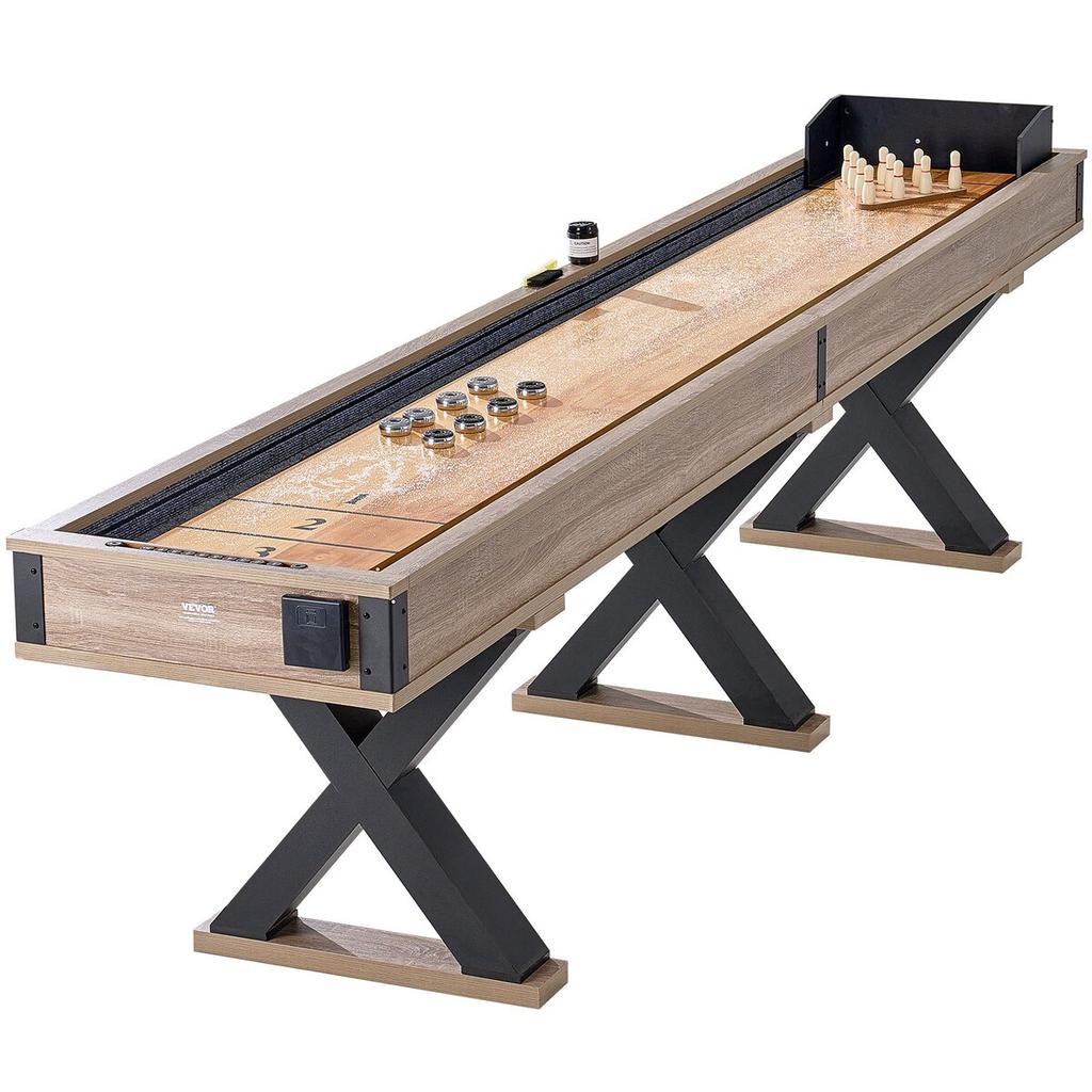 Tavolo da Shuffleboard da 11,5 piedi Set Gioco Combo 2 in 1 Shuffleboard e Bowling