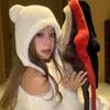 Bear Pattern Hat Adult Soft Plush Hat Thicken Female Hat Versatiles Stylish Hat for Travels and Shopping