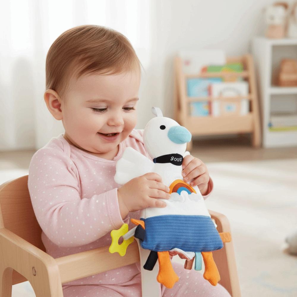 Squeaky Sound Plush Animal Wind Chime Crinkle Sound Plush Infant Baby Rattle  Car Seat Use