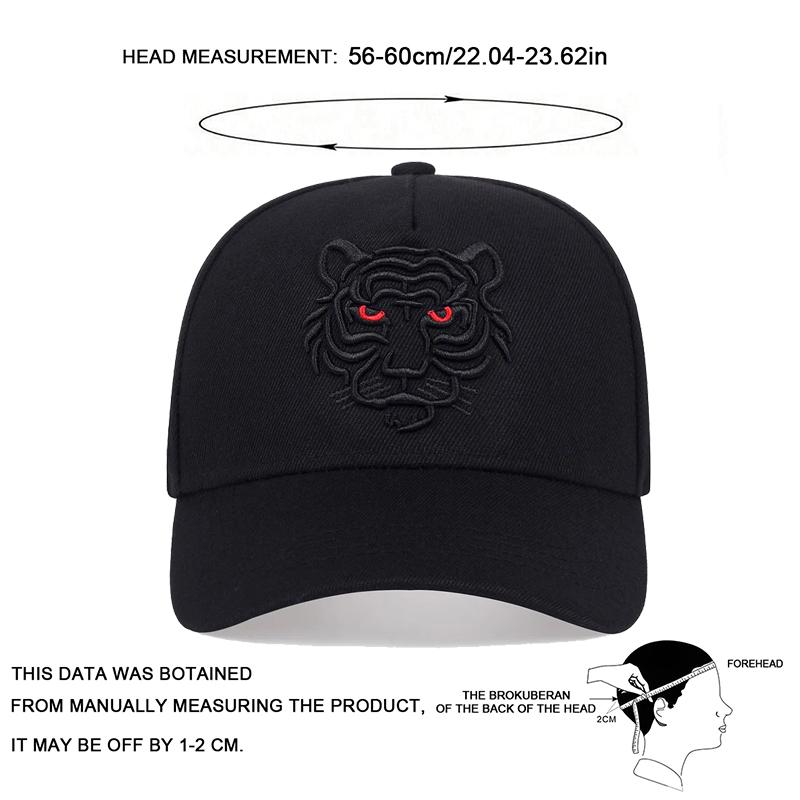 Unisex Tiger Embroidery Baseball Caps Spring and Autumn Outdoor Adjustable Casual Hats Sunscreen Hat Sports Cap