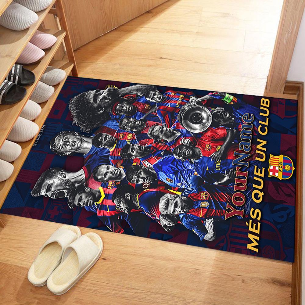 Fc Barcelona Customizable Name Area Rug Design for Bedrooms Hallway Foyer Living Rooms Anti-slip Rug Anime Office Decor