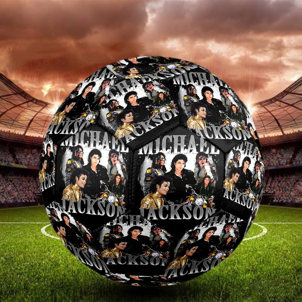Michael Jackson Print Size 5 Soccer Ball, Standard Match Football for Sports Game and Team Practice, Ideal Gift for Soccer Fans