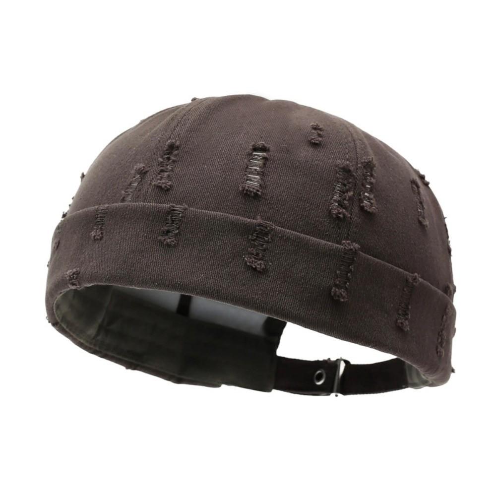 

Fashion Hip Hop Beanies Hats Cotton Brimless Hip Hop Hats Adjustable Solid Color Landlord Hat Men темно-зеленого