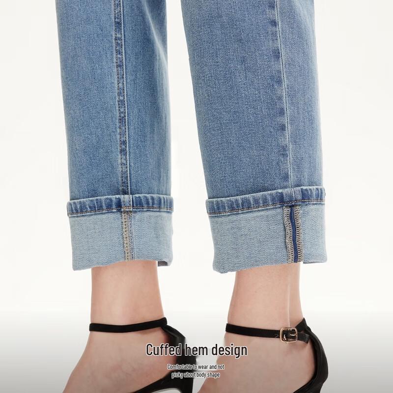 Veromoda Women's Washed Straight-Leg Lyocell Cotton Ankle Jeans