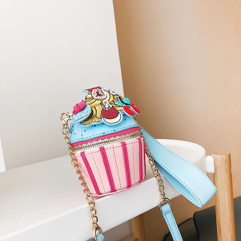 

Cute Ice Cream Shape Shoulder Bag Embroidered Funny Crossbody Bag Mini Chain Messenger Bag Girls Phone Bag